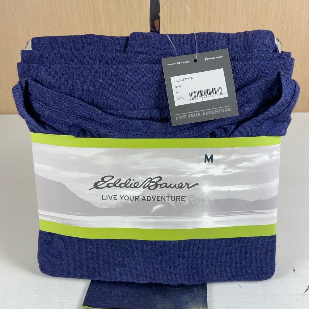 Eddie Bauer NWT 2 Pc Pajama Set Blue Long Sleeve Lounge Sleepwear M - Picture 1 of 14
